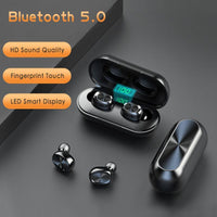 HKM-030611 B5 Digital Display TWS 5.0 Bluetooth Stereo Headset with Battery Indicator and Voice Control