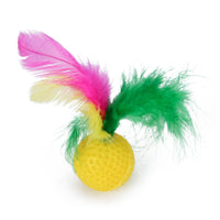 HKM-0306493 Funny Cat Stick Toy with Plush Feathers and Durable PP/Metal Materials