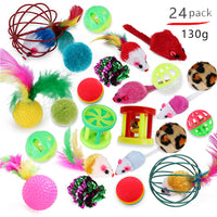 HKM-0306493 Funny Cat Stick Toy with Plush Feathers and Durable PP/Metal Materials
