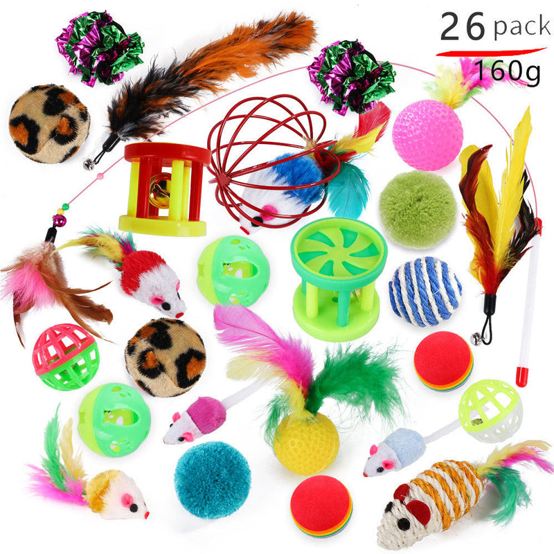 HKM-0306493 Funny Cat Stick Toy with Plush Feathers and Durable PP/Metal Materials