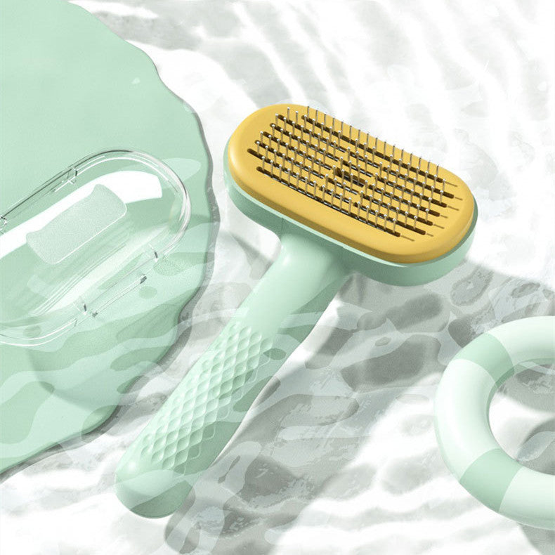 HKM-0307261 Pet Knot Hair Removal Comb with Round and Rubber Head, Multi-Color Options