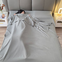 HKM-030739 Portable Microfiber Disposable Sleeping Bag for Adults - Envelope Style with Soft Polyester Cotton Lining