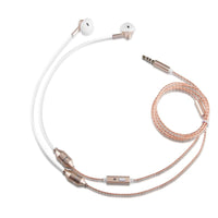 HKM-030739 Wired Earplug Headphones with Microphone and Radiation-Proof Air Duct – Rose Gold and Local Gold Options