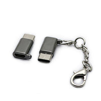 HKM-030803 Universal Type-C to Micro USB Adapter for Android Devices, Nickel Plated, Black