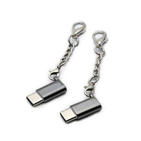 HKM-030803 Universal Type-C to Micro USB Adapter for Android Devices, Nickel Plated, Black