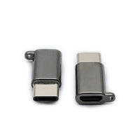 HKM-030803 Universal Type-C to Micro USB Adapter for Android Devices, Nickel Plated, Black