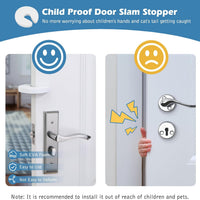 HKM-0308925 Adjustable Cat Door Latch with Door Stopper – Pet Safe Foam Guard for Cats, Child & Dog Proof, Easy Install