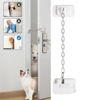 HKM-0308925 Adjustable Cat Door Latch with Door Stopper – Pet Safe Foam Guard for Cats, Child & Dog Proof, Easy Install