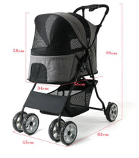HKM-030931 Folding Outdoor Pet Stroller for Small Dogs - Easy Assembly and Travel-Friendly Design