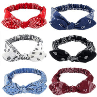 HKM-030995 Geometric Knotted Fabric Headband with Bunny Ears for Women