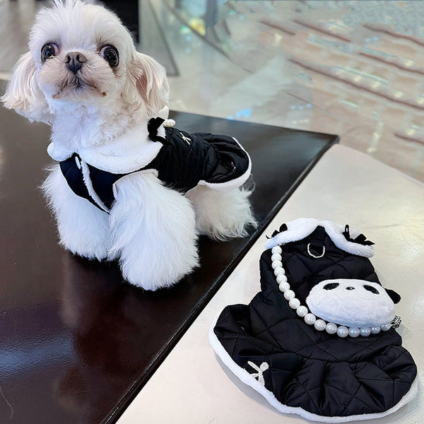 HKM-0311101 Cotton-Padded Classic Look Panda Pullover Dress for Pets, Available in Multiple Sizes