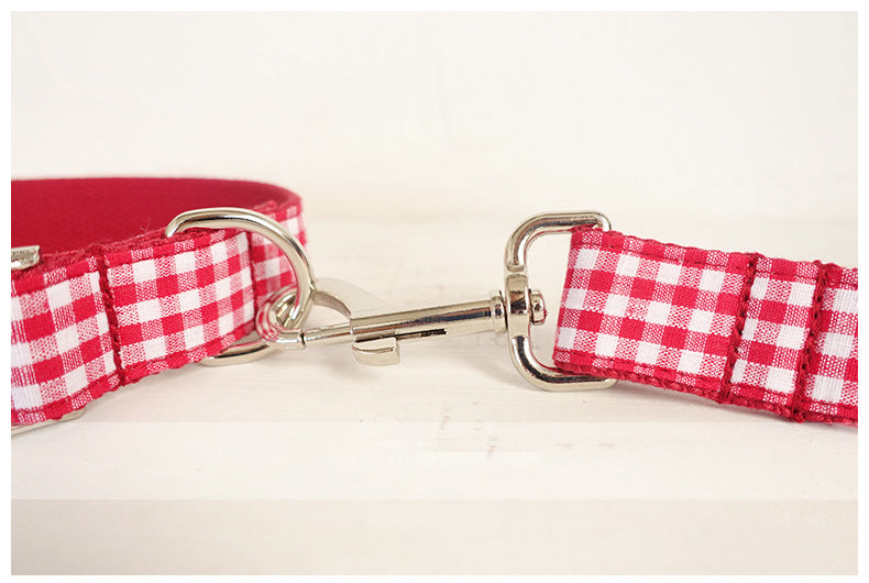 HKM-0311229 Red Polyester Pet Traction Rope with Dining Lattice Design