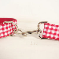 HKM-0311229 Red Polyester Pet Traction Rope with Dining Lattice Design
