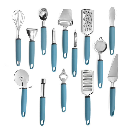 HKM-031123 14-Piece Multi-Functional Stainless Steel Kitchenware Set for Baking and Food Preparation