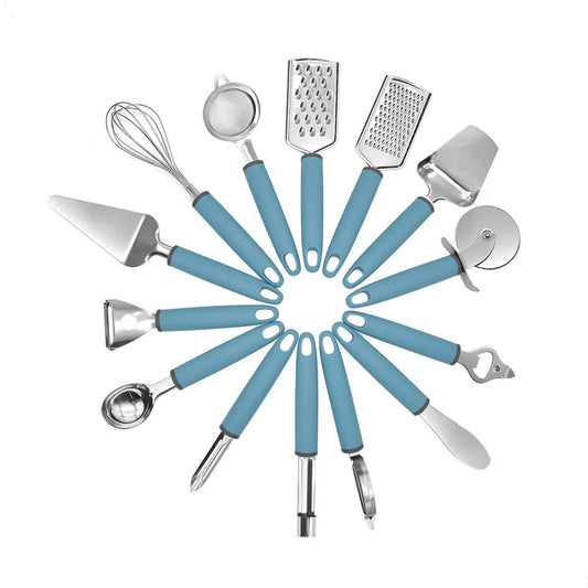HKM-031123 14-Piece Multi-Functional Stainless Steel Kitchenware Set for Baking and Food Preparation