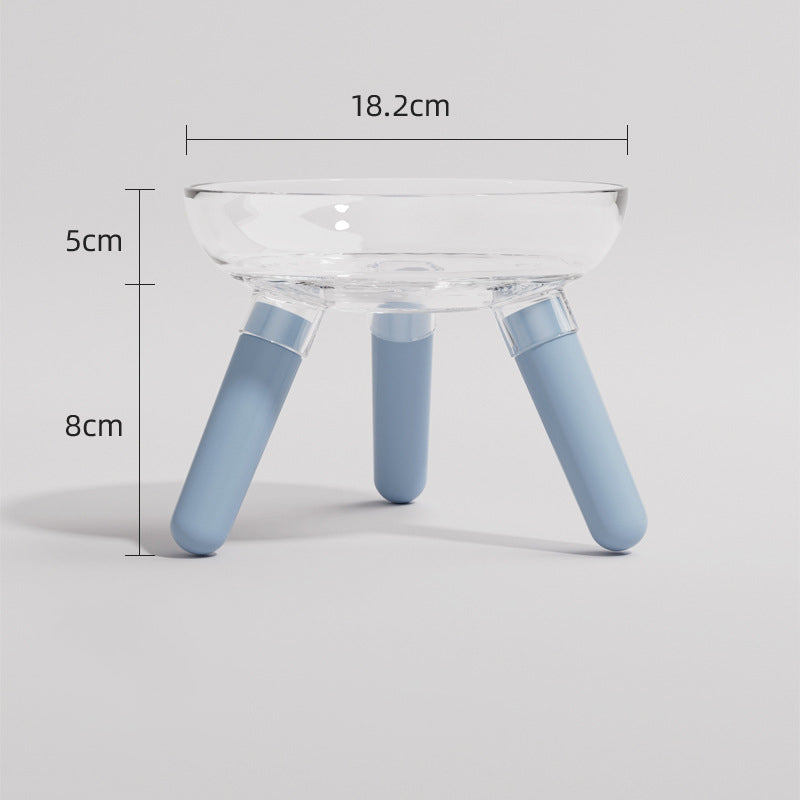 HKM-0311613 Anti-Knock Transparent Glass Pet Feeding Bowl for Cats and Dogs - Stable Design, Available in Multiple Colors