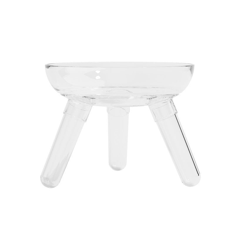 HKM-0311613 Anti-Knock Transparent Glass Pet Feeding Bowl for Cats and Dogs - Stable Design, Available in Multiple Colors