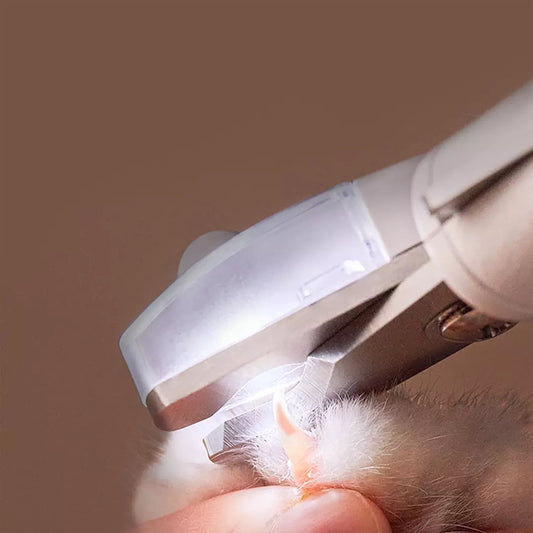 HKM-0312893 LED Pet Nail Clipper with Hidden File - Stainless Steel Blade and Transparent Baffle Design