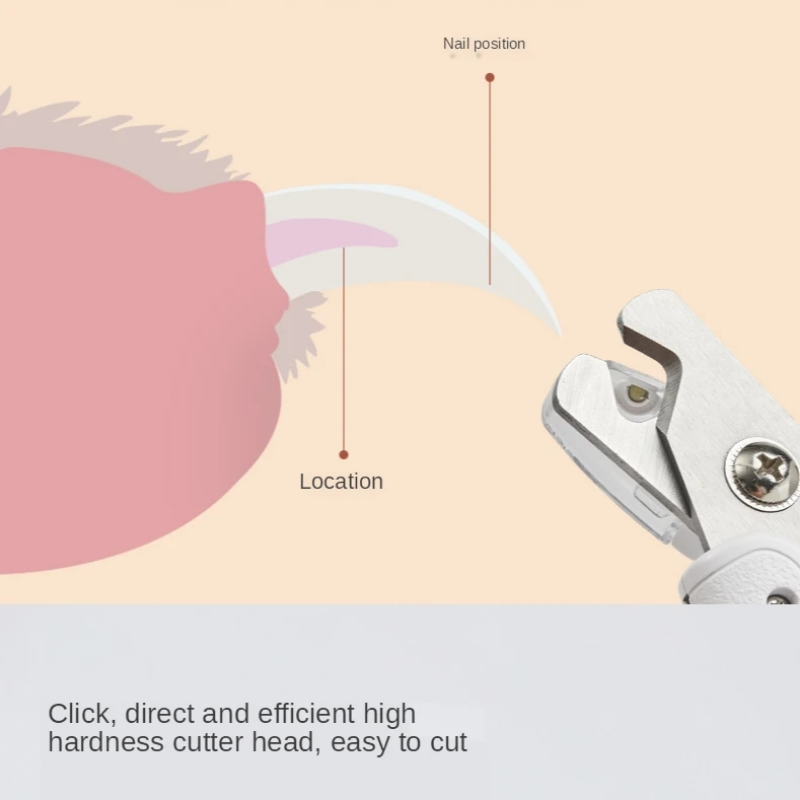HKM-0312893 LED Pet Nail Clipper with Hidden File - Stainless Steel Blade and Transparent Baffle Design