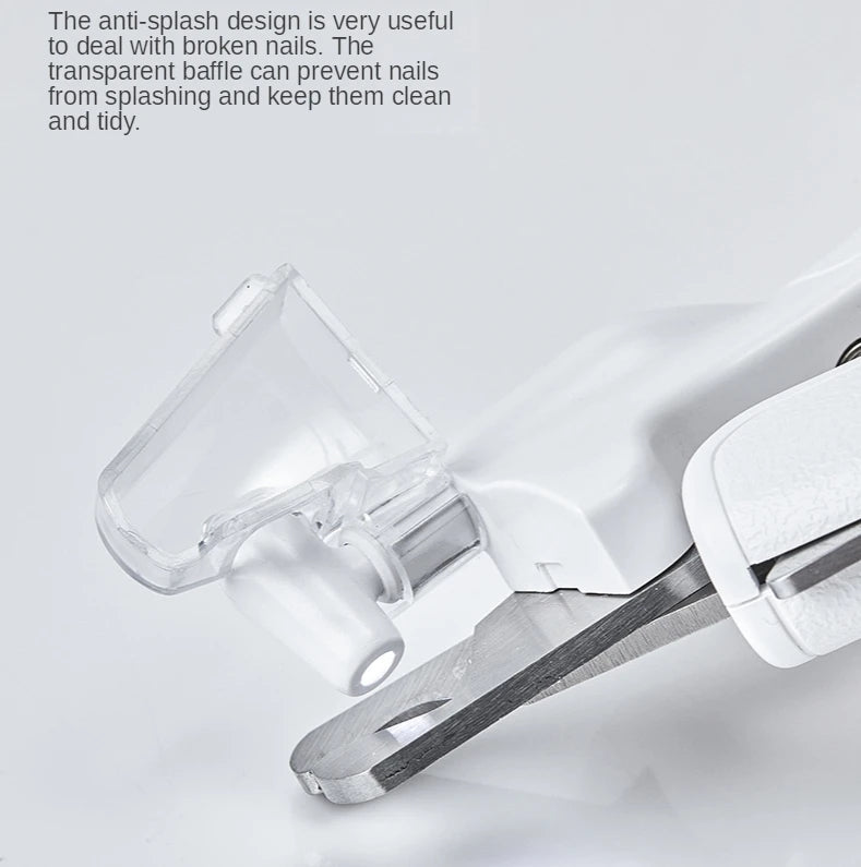HKM-0312893 LED Pet Nail Clipper with Hidden File - Stainless Steel Blade and Transparent Baffle Design