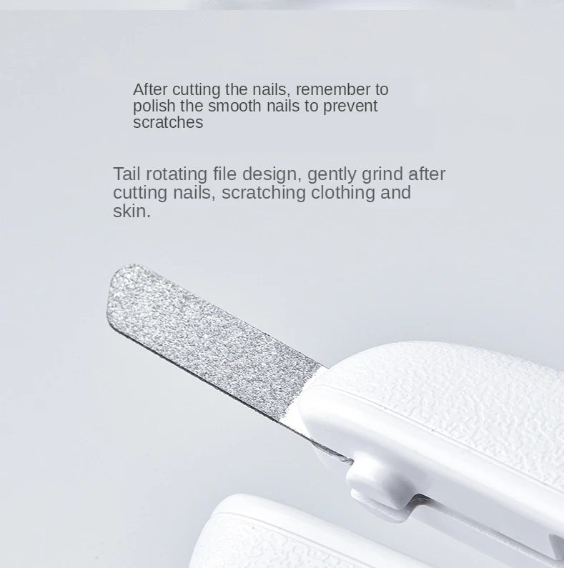 HKM-0312893 LED Pet Nail Clipper with Hidden File - Stainless Steel Blade and Transparent Baffle Design