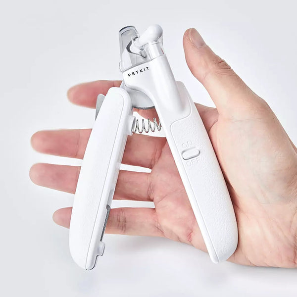 HKM-0312893 LED Pet Nail Clipper with Hidden File - Stainless Steel Blade and Transparent Baffle Design