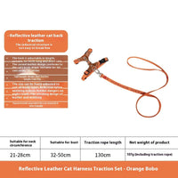 HKM-0314045 Cat Chest and Back Harness Leash Set - Reflective Nylon Options in Various Colors