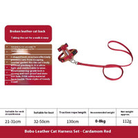 HKM-0314045 Cat Chest and Back Harness Leash Set - Reflective Nylon Options in Various Colors