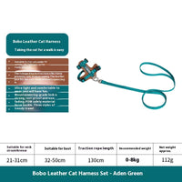 HKM-0314045 Cat Chest and Back Harness Leash Set - Reflective Nylon Options in Various Colors