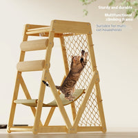 HKM-0314685 Sisal Cat Scratching Column and Climbing Frame with Solid Wood Design