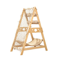 HKM-0314685 Sisal Cat Scratching Column and Climbing Frame with Solid Wood Design