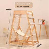 HKM-0314685 Sisal Cat Scratching Column and Climbing Frame with Solid Wood Design