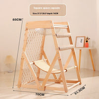 HKM-0314685 Sisal Cat Scratching Column and Climbing Frame with Solid Wood Design