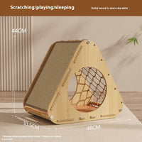 HKM-0314685 Sisal Cat Scratching Column and Climbing Frame with Solid Wood Design