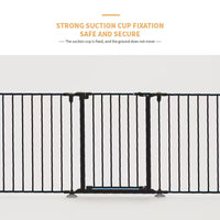 HKM-0315069 Durable Metal Shopping Basket Set with Storage Fence - 8 Piece, Black