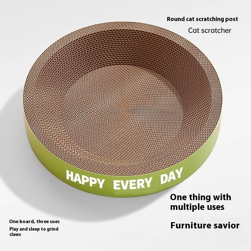 HKM-0315453 Wear-resistant Round Cat Nest Scratching Board - Green, 50CM & 55CM