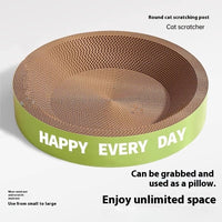 HKM-0315453 Wear-resistant Round Cat Nest Scratching Board - Green, 50CM & 55CM
