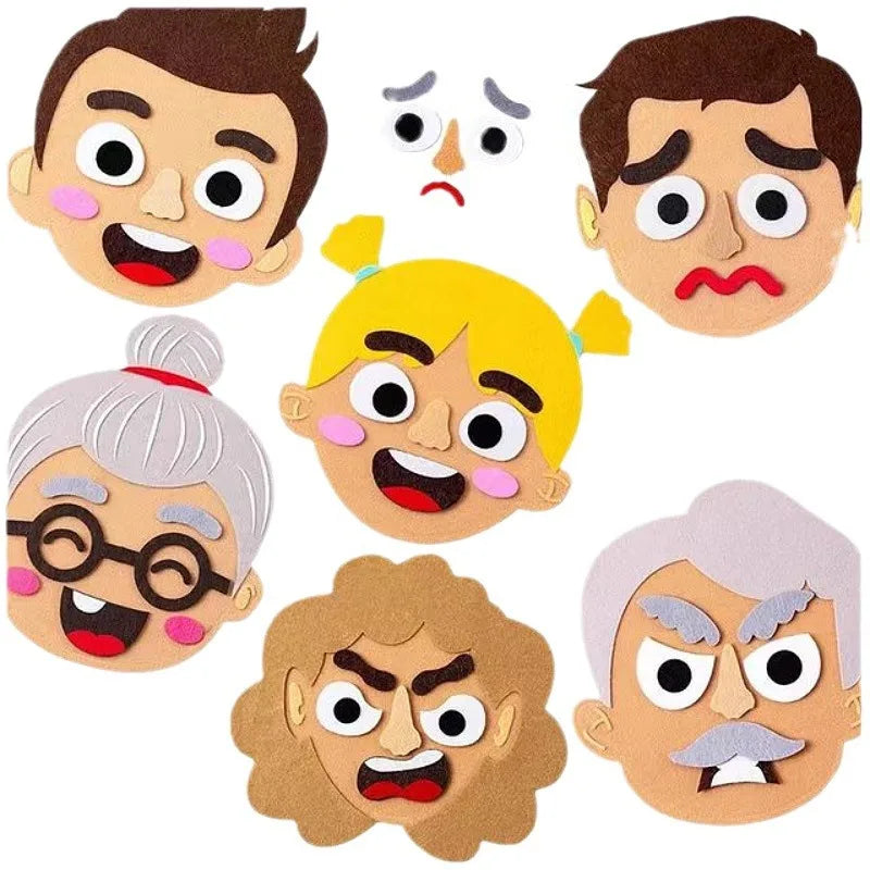 HKM-031571 Felt Emotion Face Changing Toy Kit for Kids - Educational DIY Puzzle For Early Learning