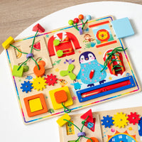 HKM-031699 Montessori Wooden Space Busy Board for Early Learning and Sensory Play
