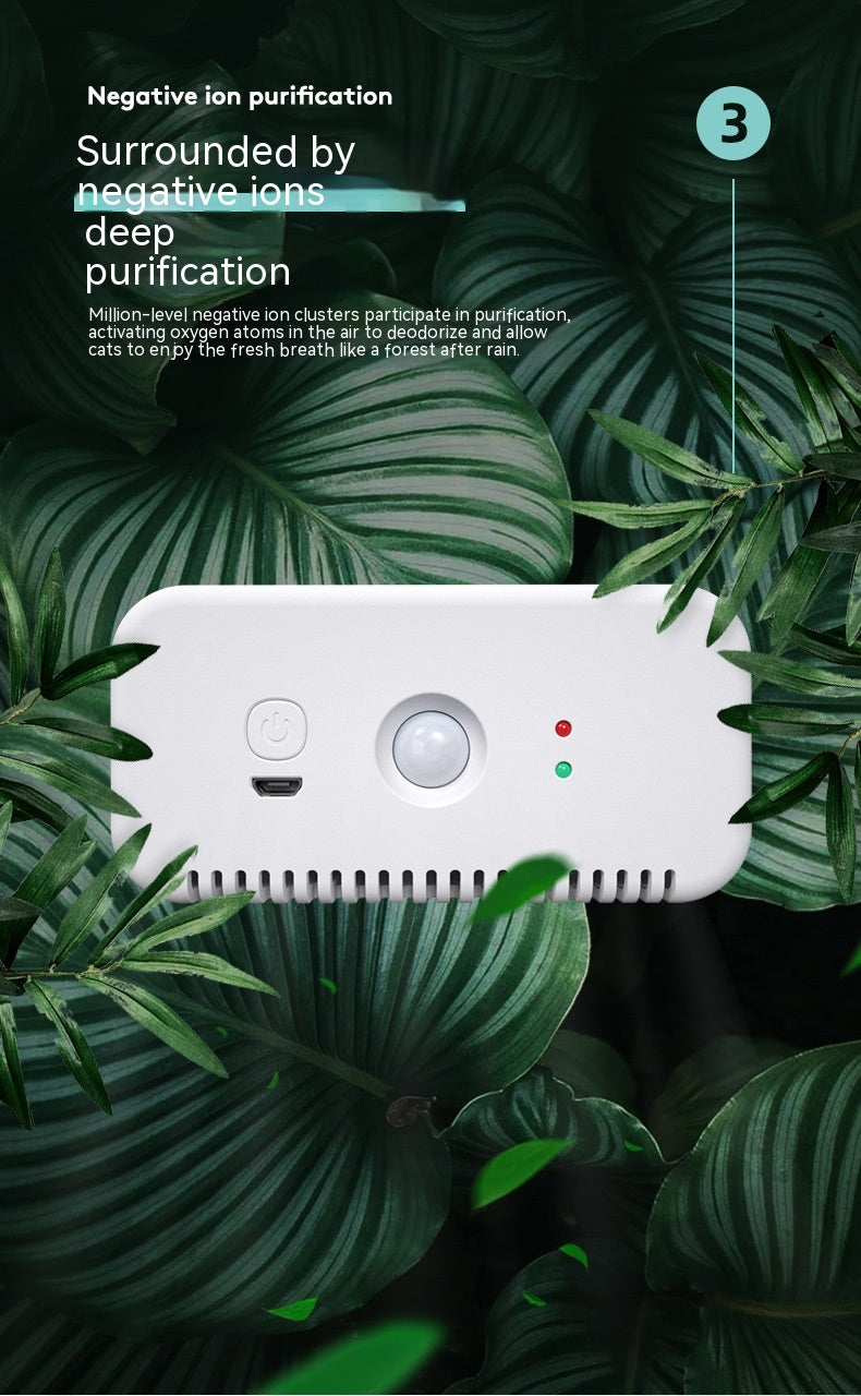 HKM-0318013 Plastic Pet Deodorizer and Air Purifier for Odor Removal, Elegant White Design, Compact Size