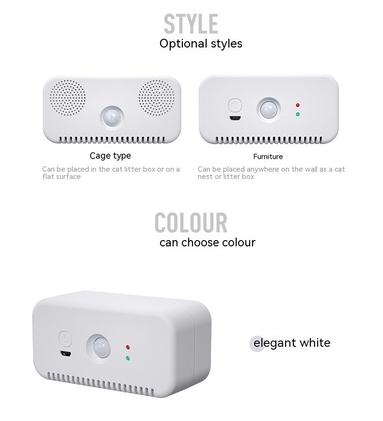 HKM-0318013 Plastic Pet Deodorizer and Air Purifier for Odor Removal, Elegant White Design, Compact Size