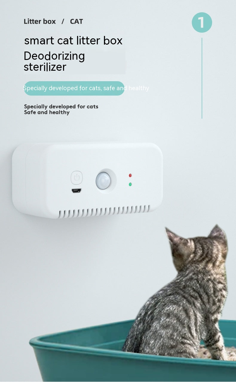 HKM-0318013 Plastic Pet Deodorizer and Air Purifier for Odor Removal, Elegant White Design, Compact Size