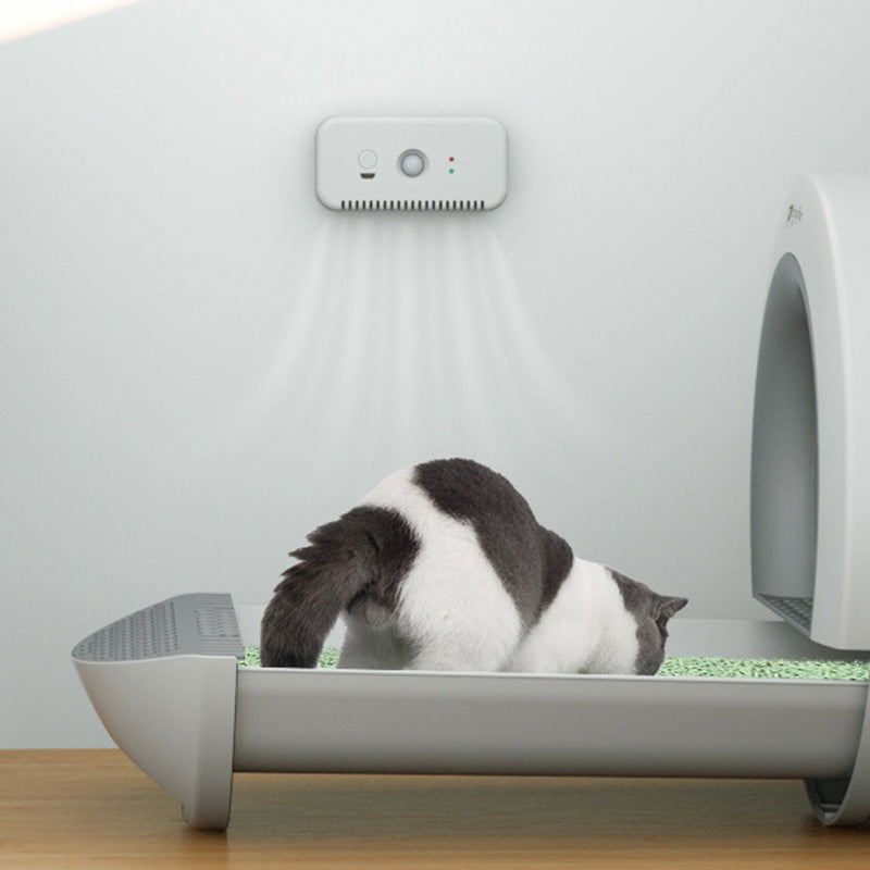 HKM-0318013 Plastic Pet Deodorizer and Air Purifier for Odor Removal, Elegant White Design, Compact Size