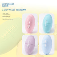 HKM-0318653 Durable Silicone Dog Toy for Boredom Relief with Rugby Shape and Food Dispensing Features