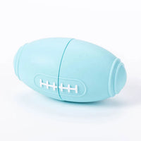 HKM-0318653 Durable Silicone Dog Toy for Boredom Relief with Rugby Shape and Food Dispensing Features