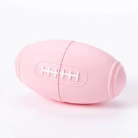 HKM-0318653 Durable Silicone Dog Toy for Boredom Relief with Rugby Shape and Food Dispensing Features