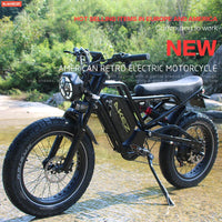 HKM-031891 AEKZ 52V 1500W Electric Beach Pedal Bicycle with 25Ah Lithium Battery, 7-Speed Gear, 20inch Aluminum Alloy Frame