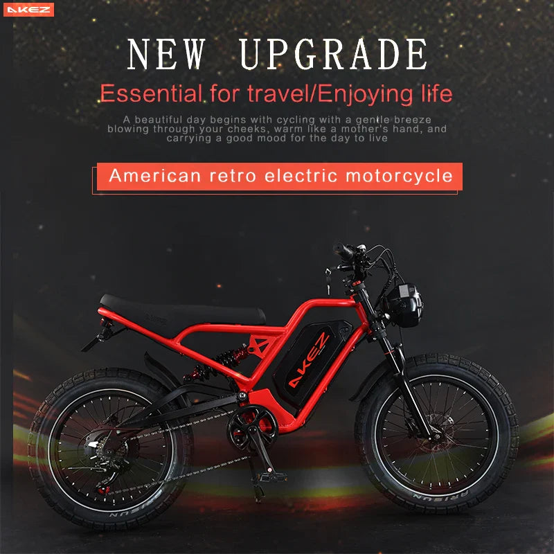 HKM-031891 AEKZ 52V 1500W Electric Beach Pedal Bicycle with 25Ah Lithium Battery, 7-Speed Gear, 20inch Aluminum Alloy Frame