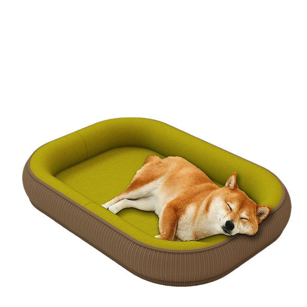 HKM-0319037 Spacious Corduroy and Fleece Dog Kennel for Medium to Large Dogs and Cats - Easy to Clean and Disassemble for All Seasons