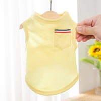 HKM-0319549 Casual Cotton Vest for Small Dogs in Yellow, Gray, and Green - Various Sizes Available